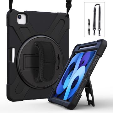 iPad Air 2020/2022 Heavy Duty 360 Case with Hand Strap - Black