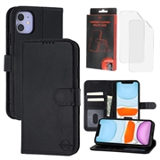 iPhone 11 MyTPhone CardMate Leather Wallet Case - Black