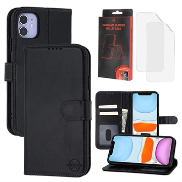iPhone 11 MyTPhone CardMate Leather Wallet Case - Black