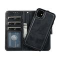 iPhone 11 Vintage 2-in-1 Wallet Case with Removable Cover - Black