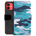 iPhone 12 mini Premium Wallet Case - Blue Camouflage