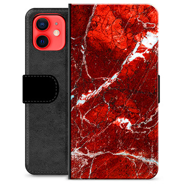 iPhone 12 mini Premium Wallet Case - Red Marble