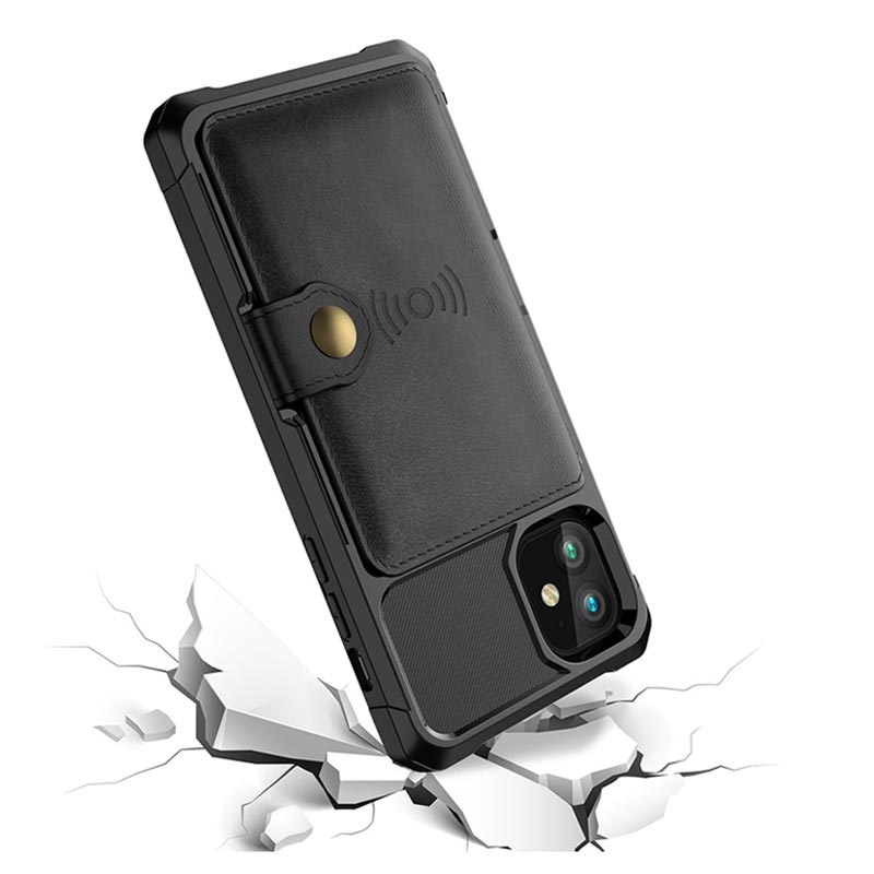 iPhone 12 Mini TPU Case with Card Holder Black