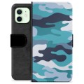 iPhone 12 Premium Wallet Case - Blue Camouflage