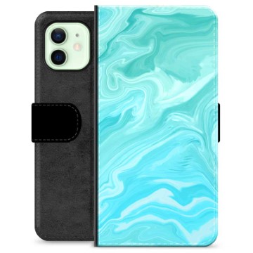 iPhone 12 Premium Wallet Case - Blue Marble