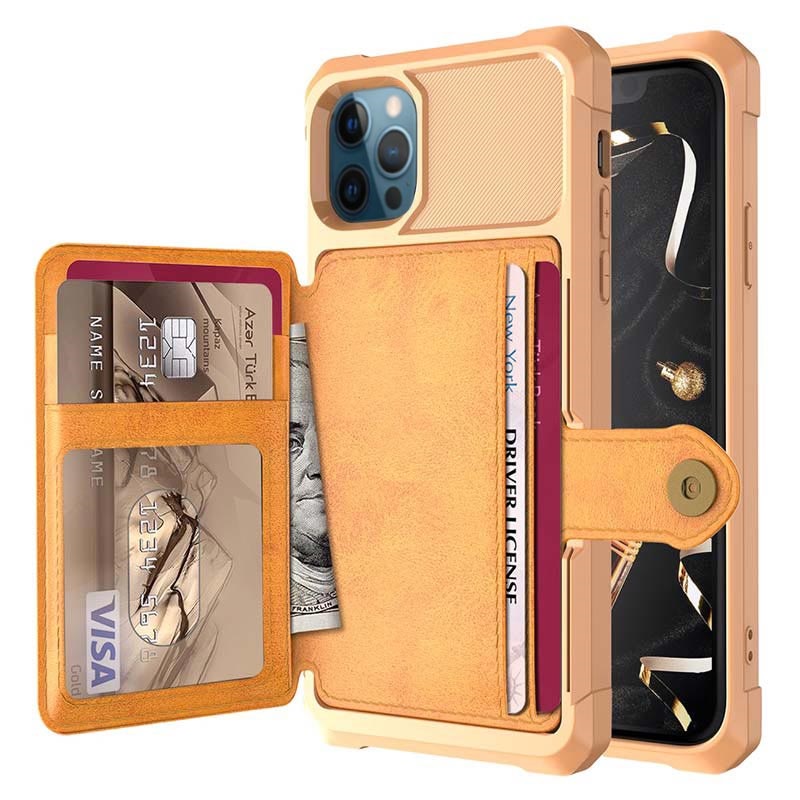 iPhone 12 Pro Max TPU Case with Card Holder - Gold