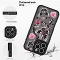 iPhone 12 Pro Stylish Protective Magnetic Case - Butterflies / Roses