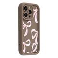 iPhone 12 Pro Stylish Shockproof TPU Case with Raised Edges - Brown / Big Bow
