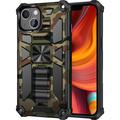 iPhone 13 Camouflage Design Hybrid Case with Kickstand - Army Green