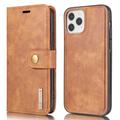 iPhone 13 DG.Ming Detachable Wallet Leather Case - Brown