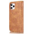 iPhone 13 DG.Ming Detachable Wallet Leather Case - Brown