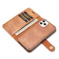 iPhone 13 DG.Ming Detachable Wallet Leather Case - Brown