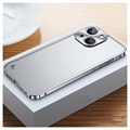 iPhone 13 Mini Metal Bumper with Tempered Glass Back - Silver
