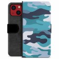 iPhone 13 Mini Premium Wallet Case - Blue Camouflage