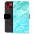 iPhone 13 Mini Premium Wallet Case - Blue Marble