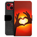 iPhone 13 Mini Premium Wallet Case - Heart Silhouette