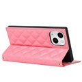 iPhone 13 Mini Wallet Case with Makeup Mirror - Pink