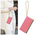 iPhone 13 Mini Wallet Case with Makeup Mirror - Pink