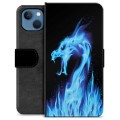 iPhone 13 Premium Wallet Case - Blue Fire Dragon
