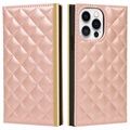iPhone 13 Pro Wallet Case with Makeup Mirror - Rose Gold
