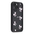 iPhone 13 Stylish Shockproof TPU Case with Raised Edges - Black / Bow