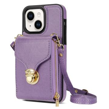 iPhone 14 All-in-One Case with Wallet / Strap - Purple