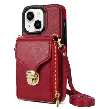 iPhone 14 All-in-One Case with Wallet / Strap - Red
