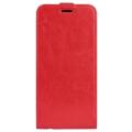 iPhone 14 Max Vertical Flip Case with Card Slot - Red