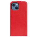 iPhone 14 Max Vertical Flip Case with Card Slot - Red
