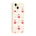 iPhone 14 Plus Stylish Shockproof TPU Case with Raised Edges - White / Bow-Tied Cherries