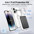 iPhone 14 Pro 4-in-1 MagSafe Protection Set with Card Holder - Clear / Black