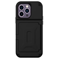 iPhone 14 Pro Hybrid Case with Hidden Mirror & Card Slot - Black