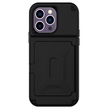 iPhone 14 Pro Hybrid Case with Hidden Mirror & Card Slot - Black