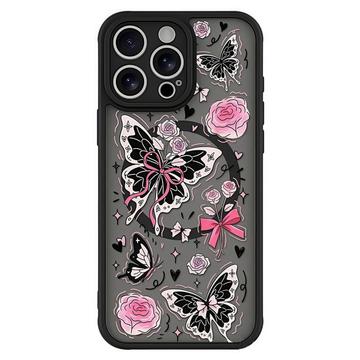 iPhone 14 Pro Max Stylish Protective Magnetic Case - Butterflies / Roses