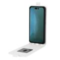 iPhone 14 Pro Max Vertical Flip Case with Card Holder - White