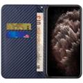 iPhone 14 Pro Max Wallet Case - Carbon Fiber - Blue