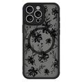 iPhone 14 Pro Stylish Protective Magnetic Case - Ink Flowers