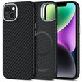 iPhone 14 Tech-Protect Ion Carbon Plastic Case - MagSafe Compatible - Black / Silver