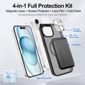 iPhone 15 4-in-1 MagSafe Protection Set with Card Holder - Black