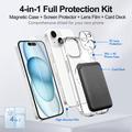 iPhone 15 4-in-1 MagSafe Protection Set with Card Holder - Clear / Black