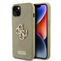 iPhone 15 Guess Perforated 4G Glitter Logo Case - Gold
