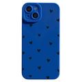 iPhone 15 Heart Pattern Slim TPU Case - Blue / Black