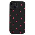 iPhone 15 Plus Heart Pattern Slim TPU Case - Black / Red