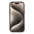 iPhone 15 Plus Stylish Shockproof TPU Case with Raised Edges - Brown / Bow