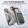 iPhone 15 Pro 4-in-1 MagSafe Protection Set with Card Holder - Black