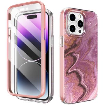 iPhone 15 Pro Ahastyle WE13 360 Protection Hybrid Case - Purple Marble