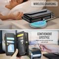 iPhone 15 Pro CaseMe C36 RFID Blocking Wallet Case - Black