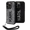 iPhone 15 Pro Karl Lagerfeld Reversible Sequins Case - Black / Silver