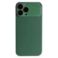 iPhone 15 Pro Liquid Silicone Case with Lens Glass Protection - Green