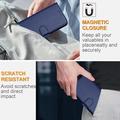 iPhone 15 Pro Max Premium Wallet Case with Strap - Carbon Fiber Texture - Carbon Blue